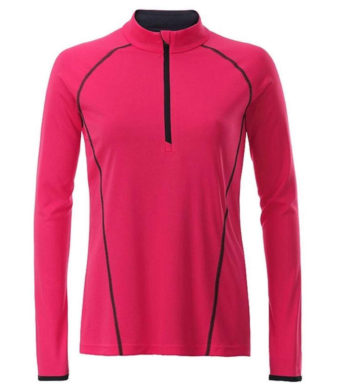 Maillot running respirant manches longues - Femme - JN497 - rose vif