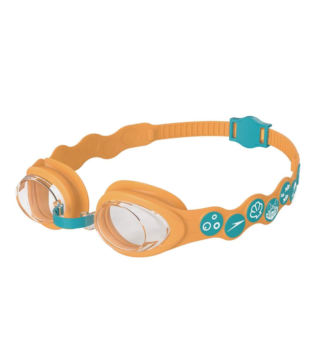 Lunettes De Natation Sea Squad Enfant Bleu Orange Transparent Speedo-3