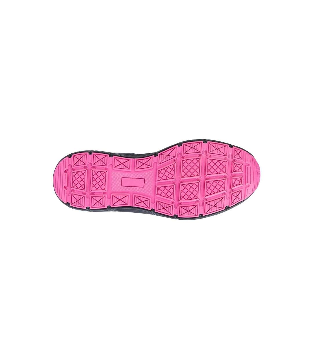 Womens/ladies safety trainers black/hot pink Grafters-2