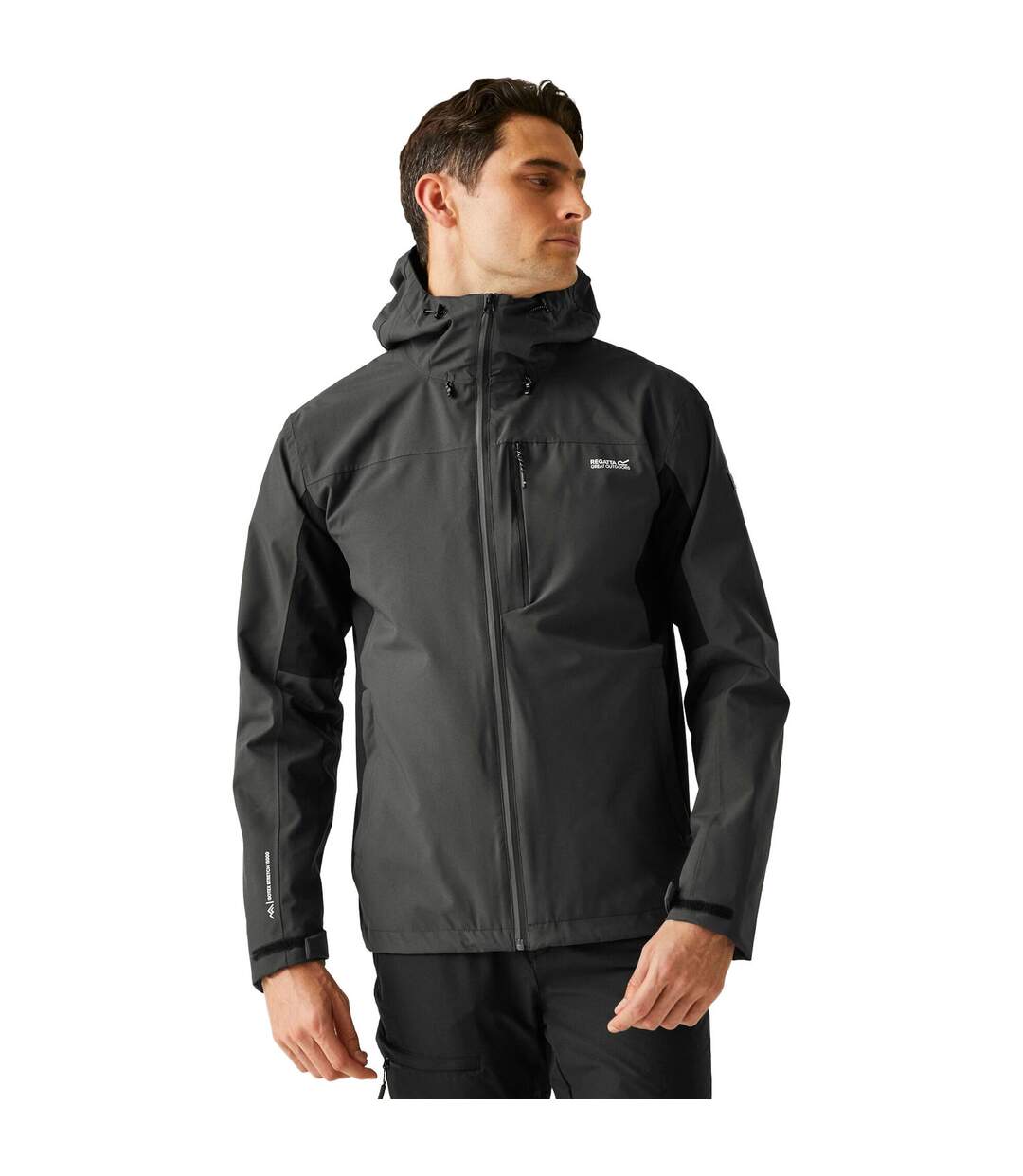 Veste Imperméable Birchdale Homme Gris Clair Noir Regatta-1