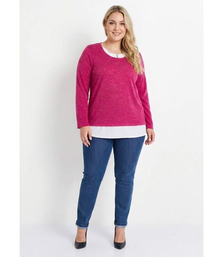 T-shirt mi-long effet 2 en 1