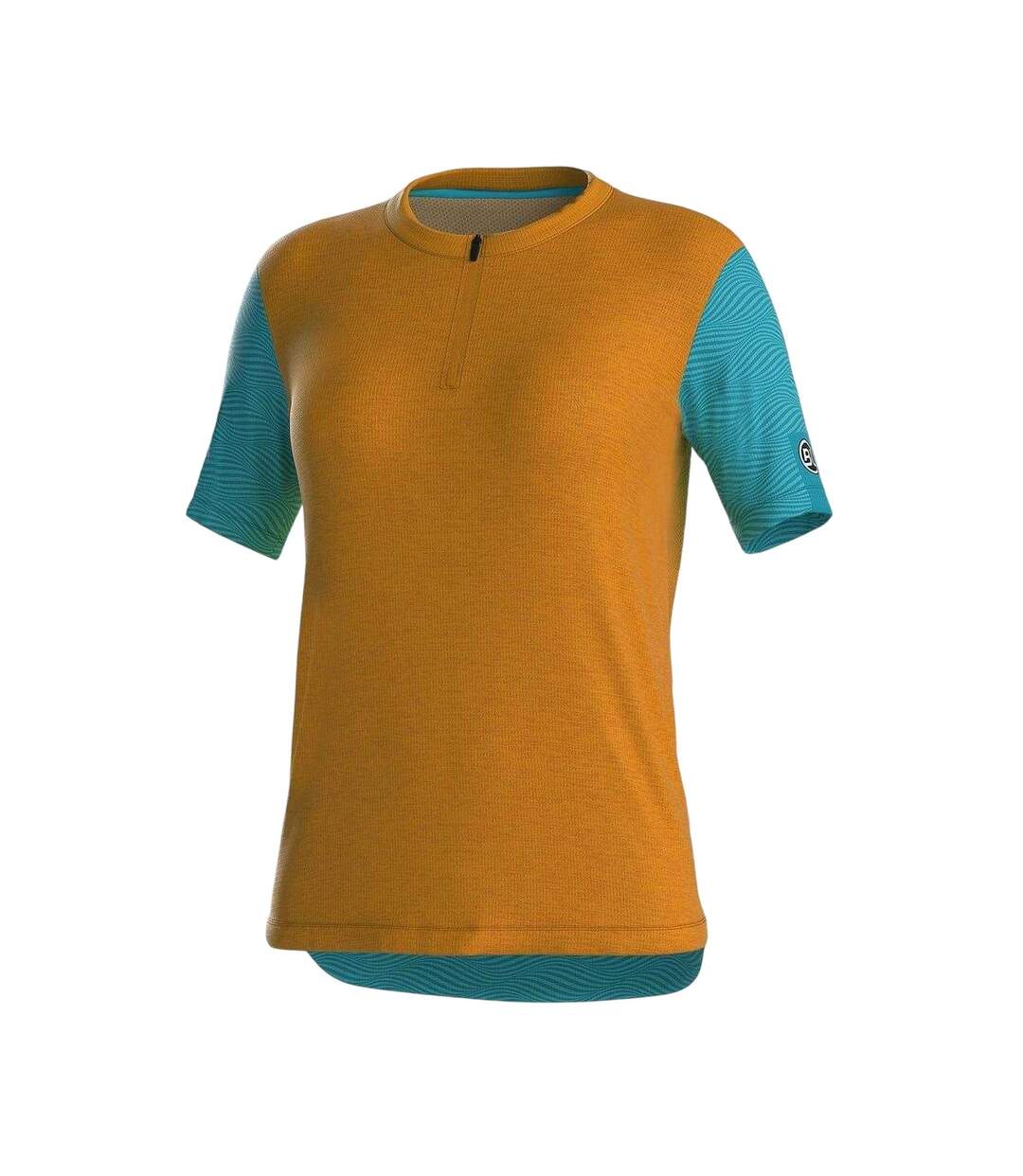 Maillot De Cyclisme Motif/style Blocs De Couleurs Femme Jaune Moutarde Bicycle Line-1