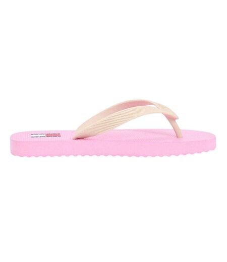Womens/ladies Logo Flip Flops Pink Tommy Jeans
