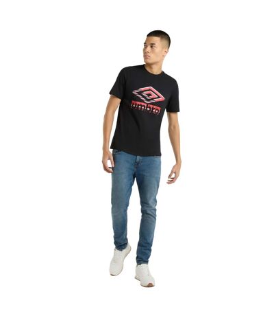 Mens Glitch T-shirt Black Umbro