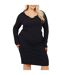 Womens/ladies Notch Neck Midi Dress Black Brave Soul-2