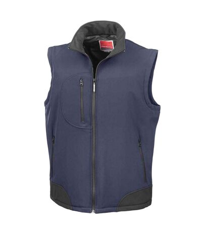 Mens softshell body warmer navy/black Result