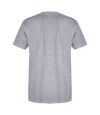 SF Men Wide V-Neck Plain T-shirt (Heather Gray)