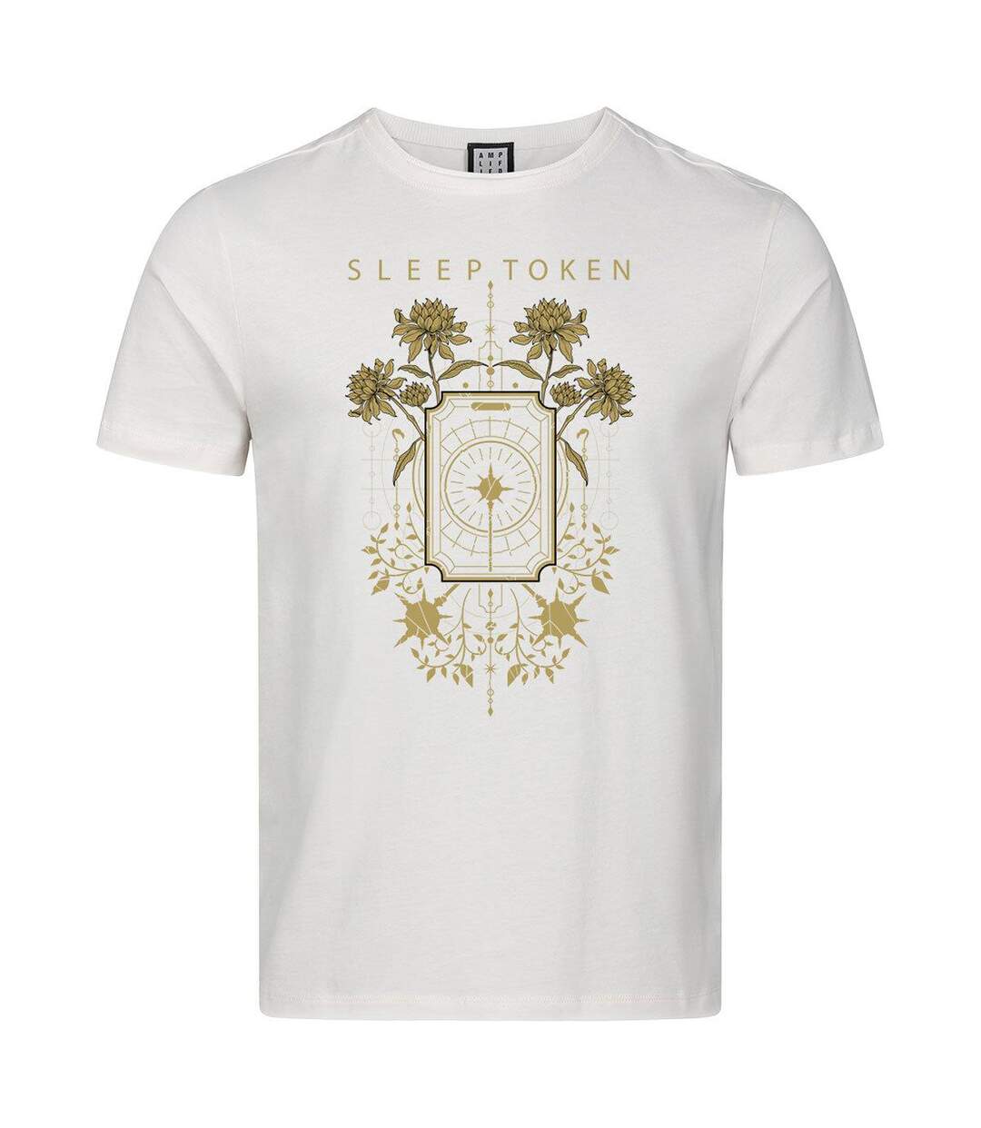 Unisex Adult Caramel Floral Sleep Token T-shirt Vintage White Amplified-1