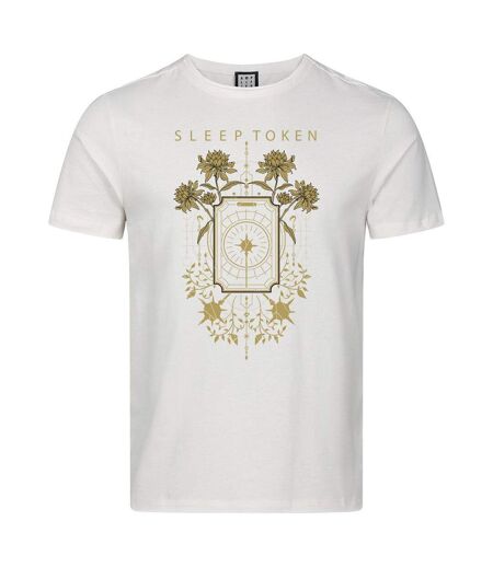 Unisex Adult Caramel Floral Sleep Token T-shirt Vintage White Amplified