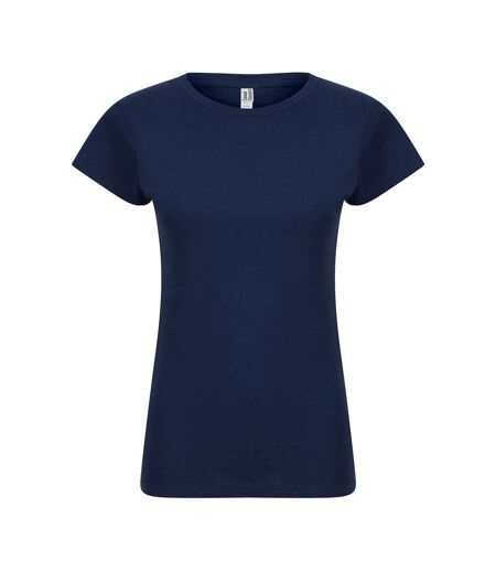 Womens/ladies T-shirt Navy Casual Classic