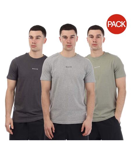 T-shirts Petras Homme Charbon Gris Clair Vert Olive Nicce