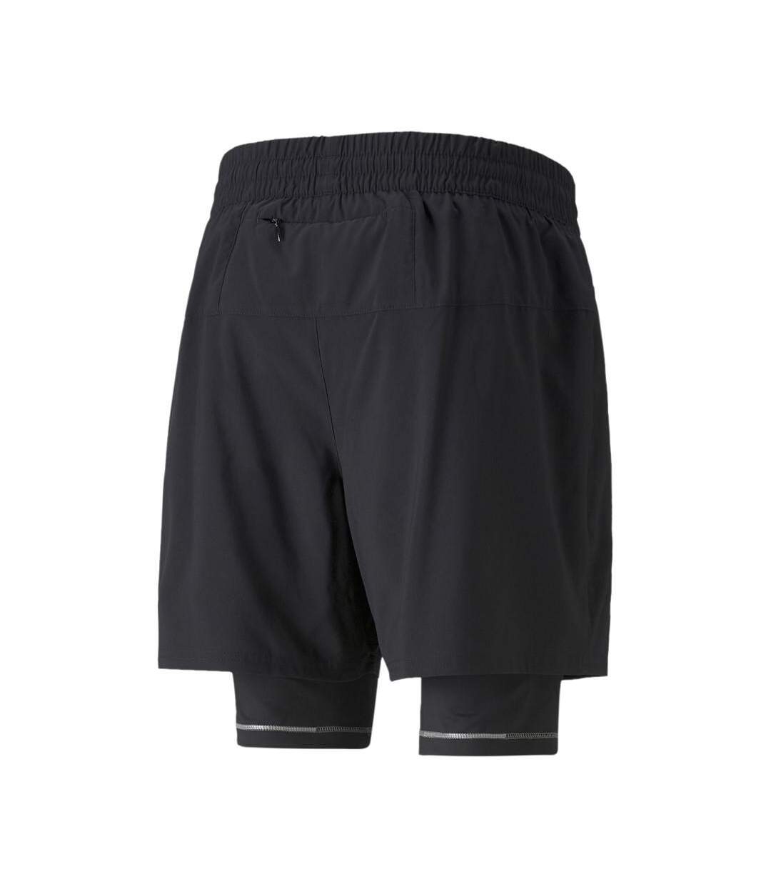 Short de running noir homme puma run graf 2 in 1 - s-2