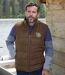 Men's Brown Faux-Suede Padded Gilet-3