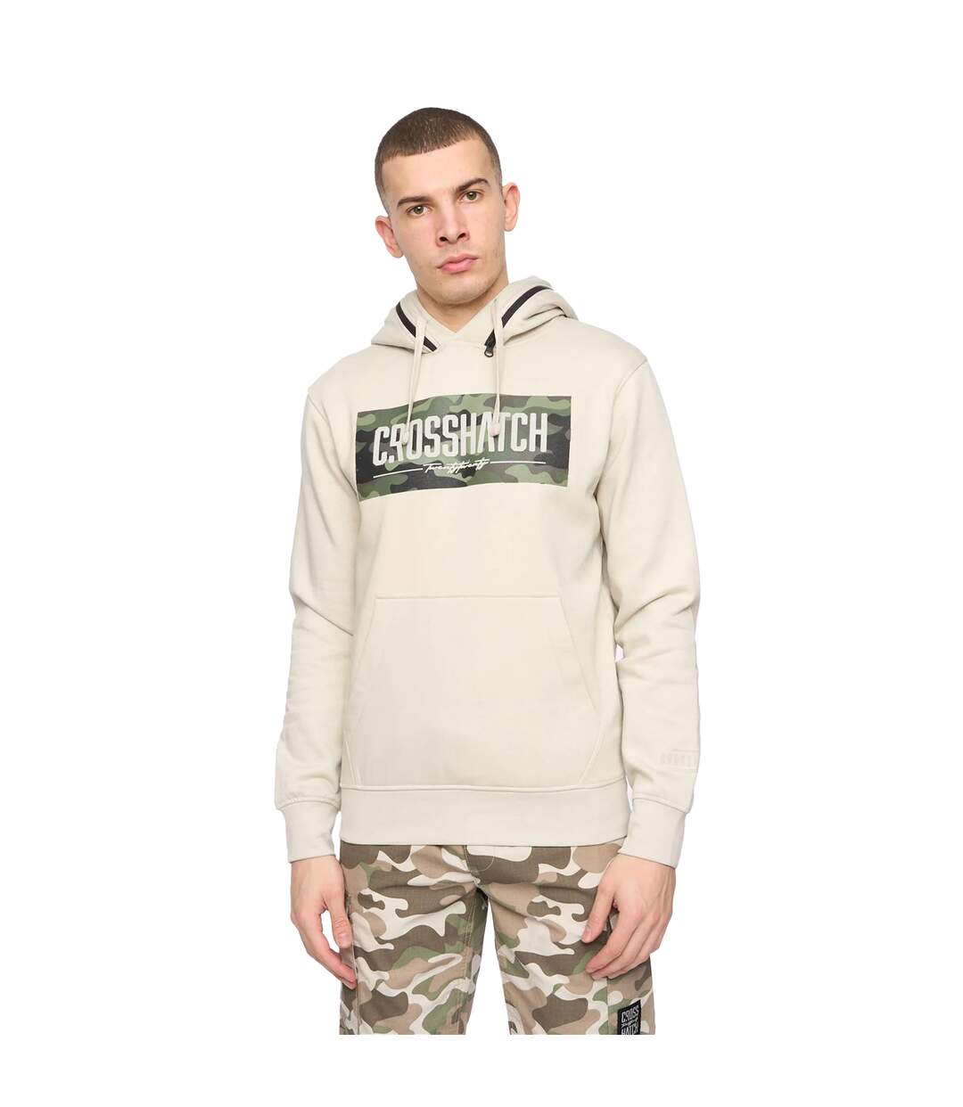 Sweat À Capuche Camtort Homme Gris Pâle Crosshatch-2