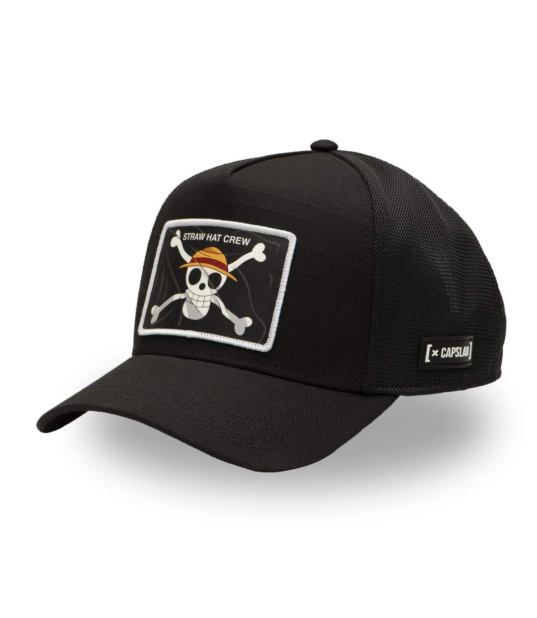 Casquette trucker premium effet bambou One Piece Black Flag Capslab-1