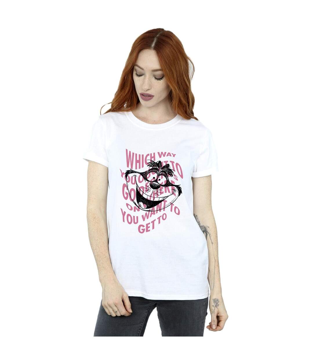 Disney - T-shirt ALICE IN WONDERLAND CHESIRE CAT - Femme (Blanc) - UTBI8781-3