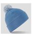 Bonnet snowstar adulte bleu surf / blanc cassé Beechfield