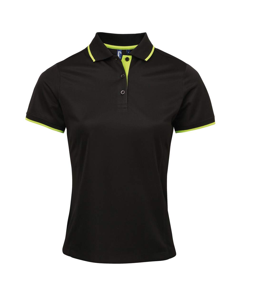 Coolchecker polo sport femme noir/vert citron Premier-1