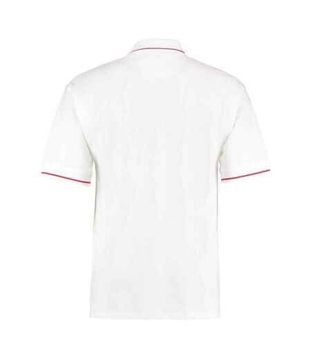 Polo homme blanc / rouge Kustom Kit