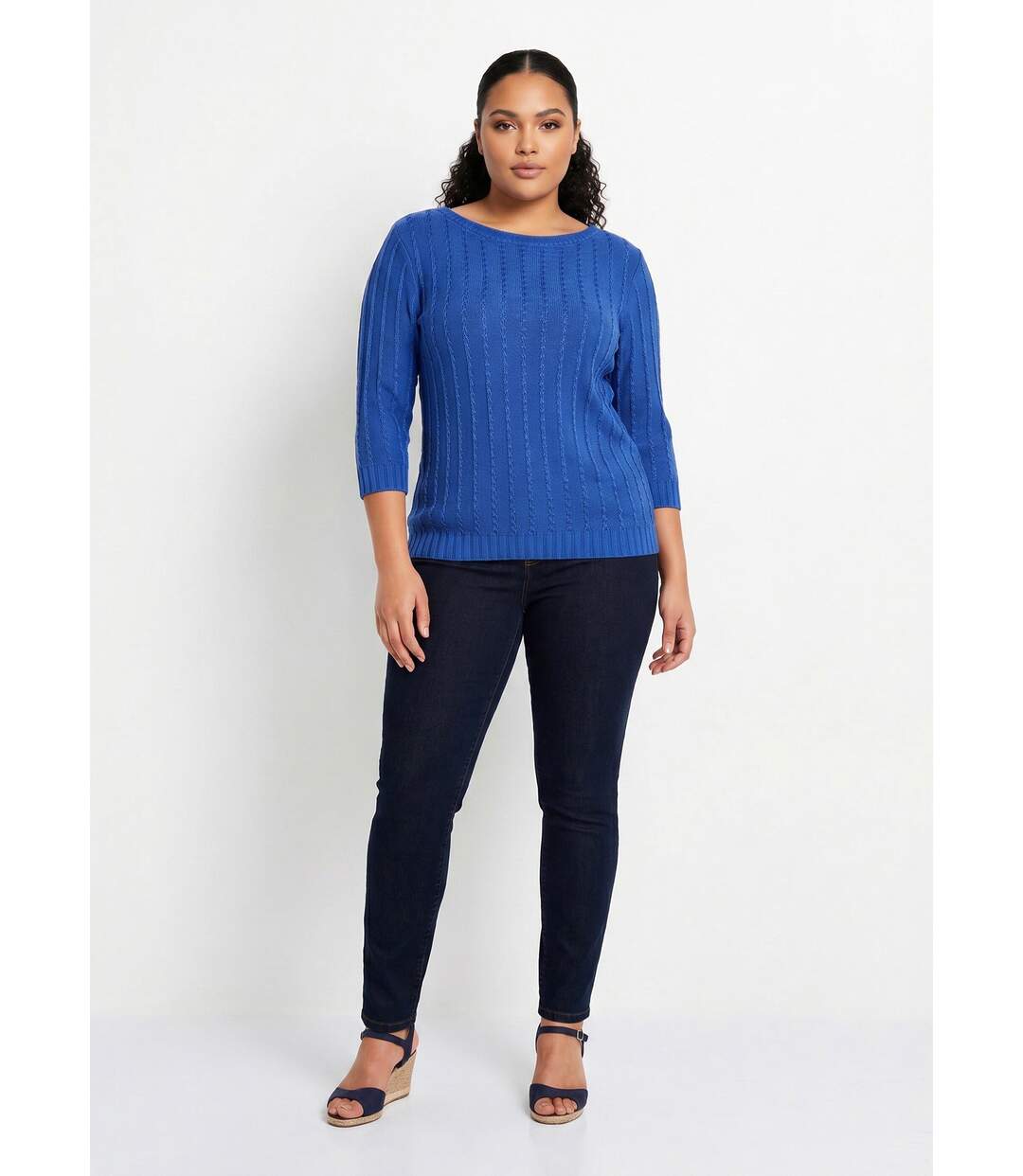 Pull col bateau manches 3/4-3