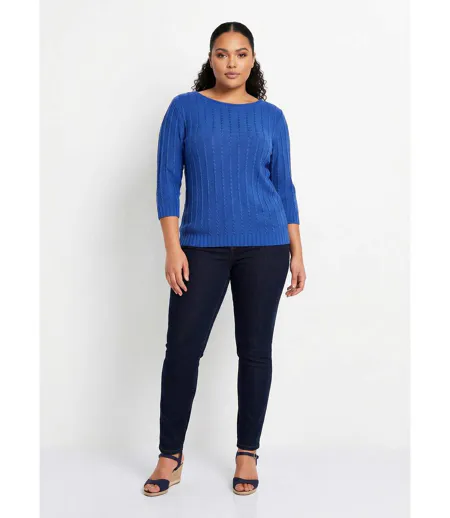Pull col bateau manches 3/4