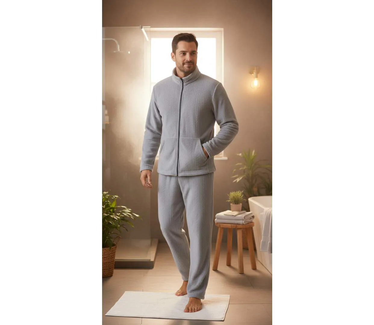 Pyjama Homme Hiver Polaire Doux ZIP Pack de 2-5