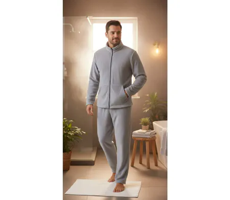 Pyjama Homme Hiver Polaire Doux ZIP Pack de 2