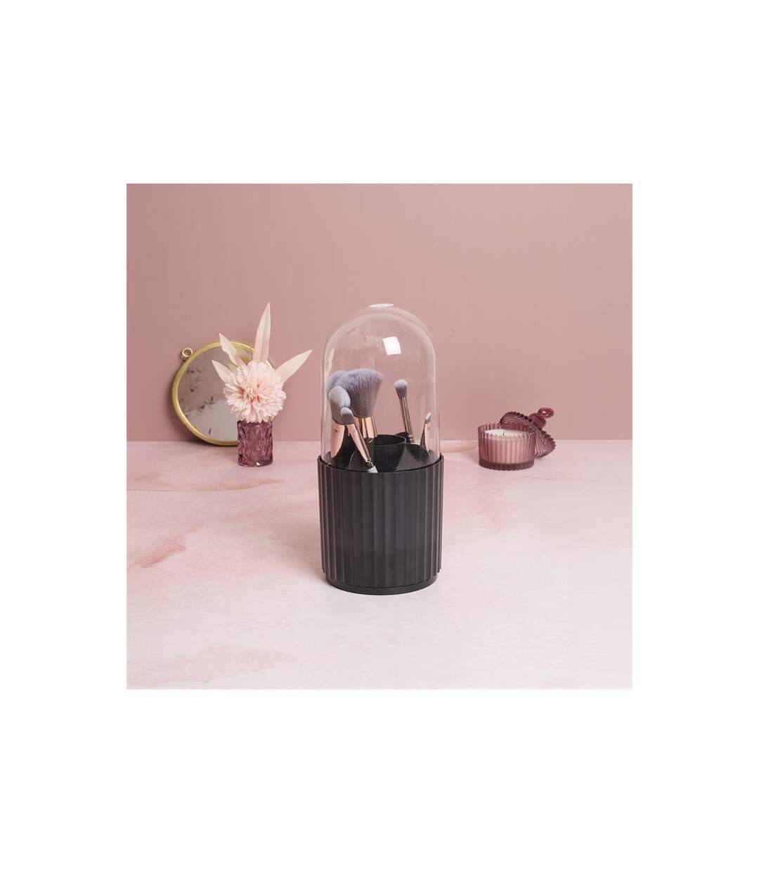 Lot de 6 Pinceaux Maquillage Rotatif 24cm Noir-5