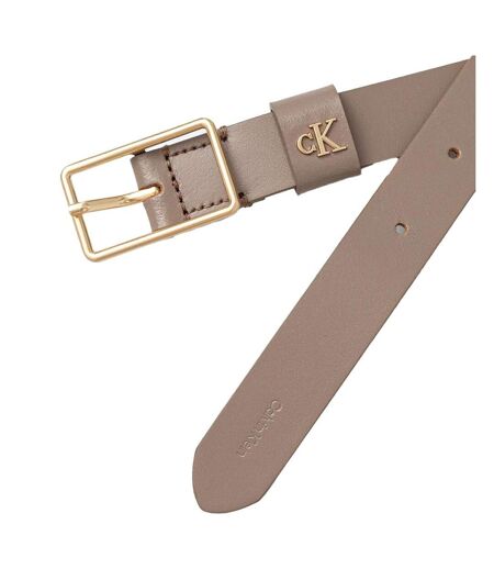Ceinture taupe femme calvin klein square buckle
