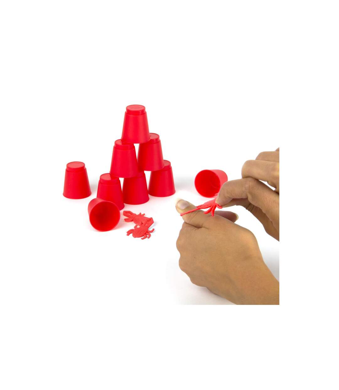 Mini-Jeu 10 Verres Chamboule-Tout 4cm Rouge-4
