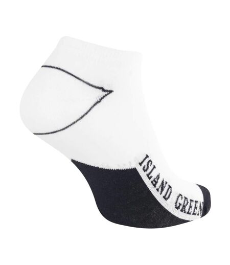 Pack of 3  Mens logo trainer socks  white/navy/grey/black Island Green