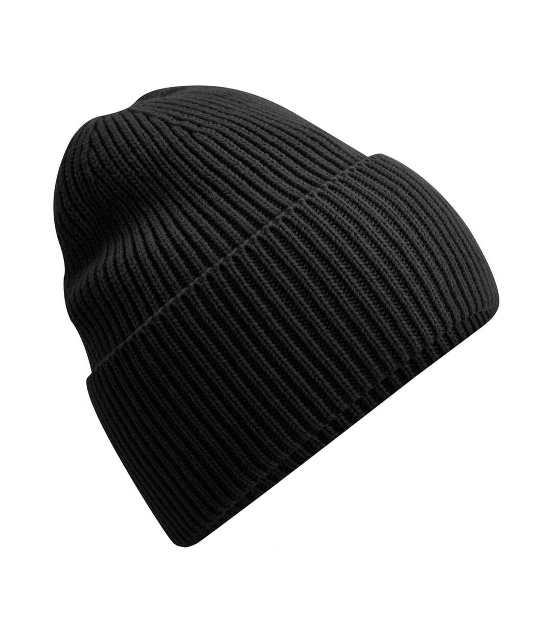 Bonnet Oversize À Manchettes Noir Beechfield-2