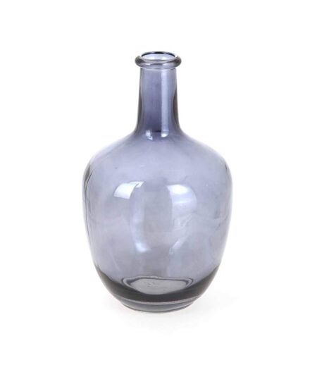 Vase Déco en Verre Jarre 30cm Bleu Gris