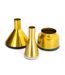 Lot de 3 Vases Déco Culture 16cm Bleu & Or-1