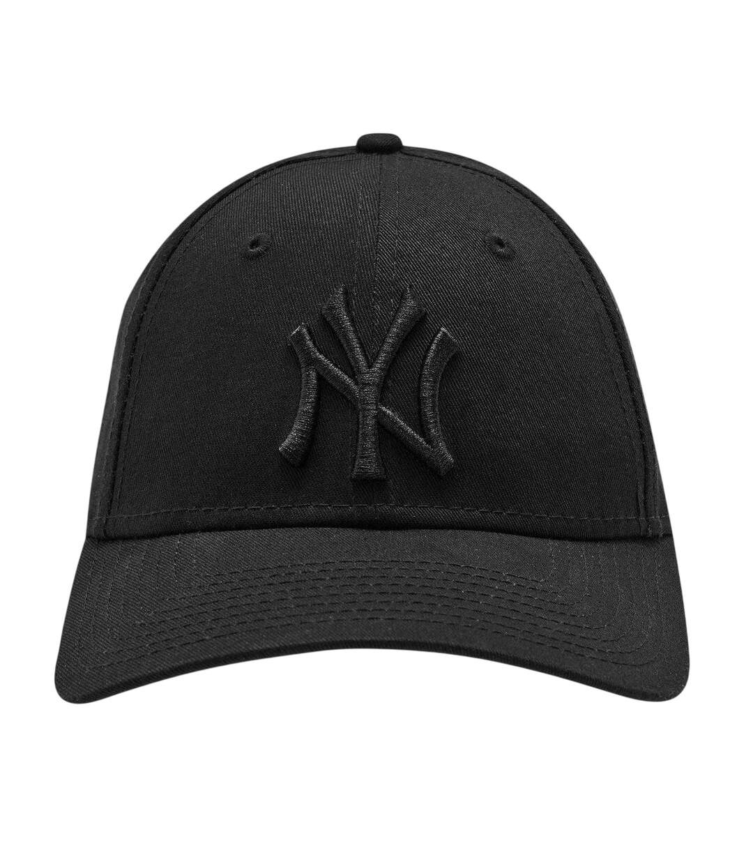 Embroidered Logo Adjustable Baseball Cap Triple Black New Era-1