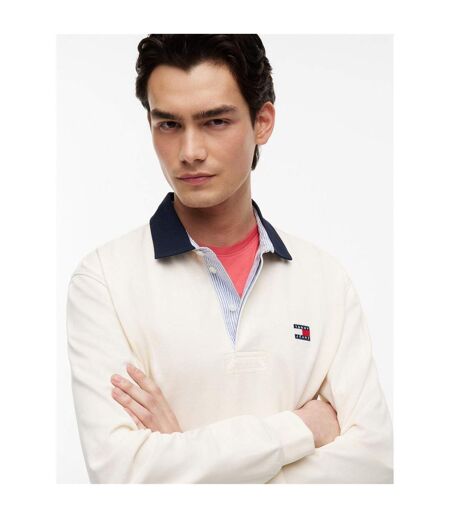 Polo Manches Longues Homme Rose Pâle Tommy Jeans