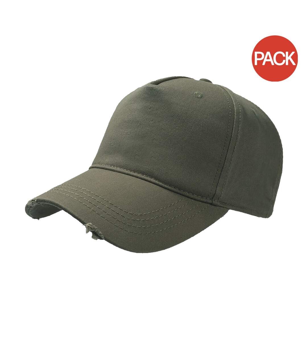 Lot de 2  casquettes effet usé adulte olive Atlantis-1