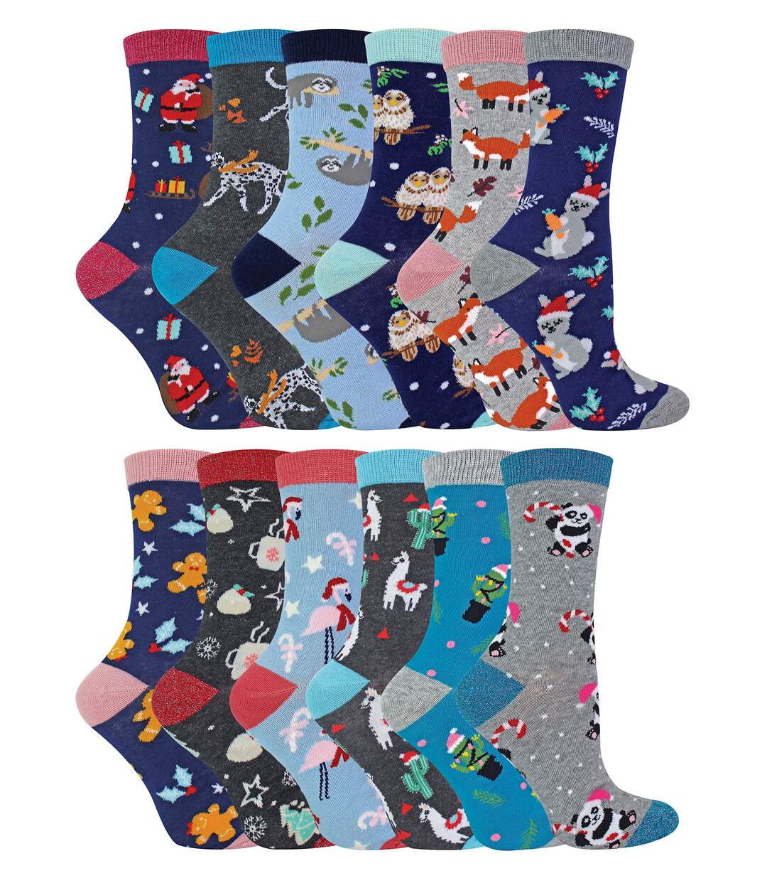 Chaussettes avec calendrier de l'Avent de 12 jours pour dames