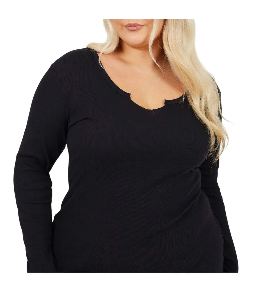 Womens/ladies Notch Neck Midi Dress Black Brave Soul-4
