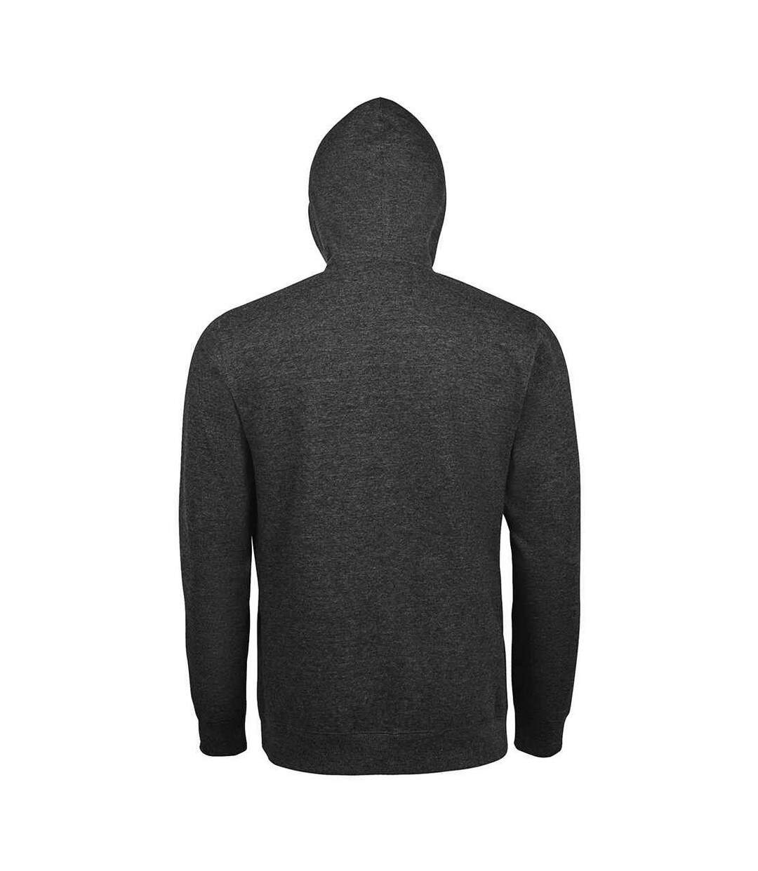 Mens seven full zip hooded sweatshirt / hoodie charcoal marl SOLS