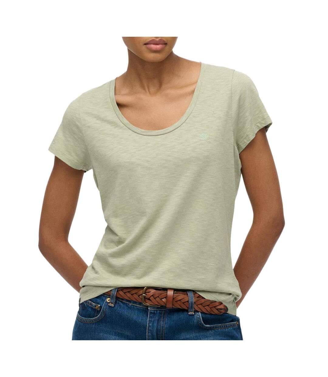 T-shirt vert femme superdry studios scoop-1