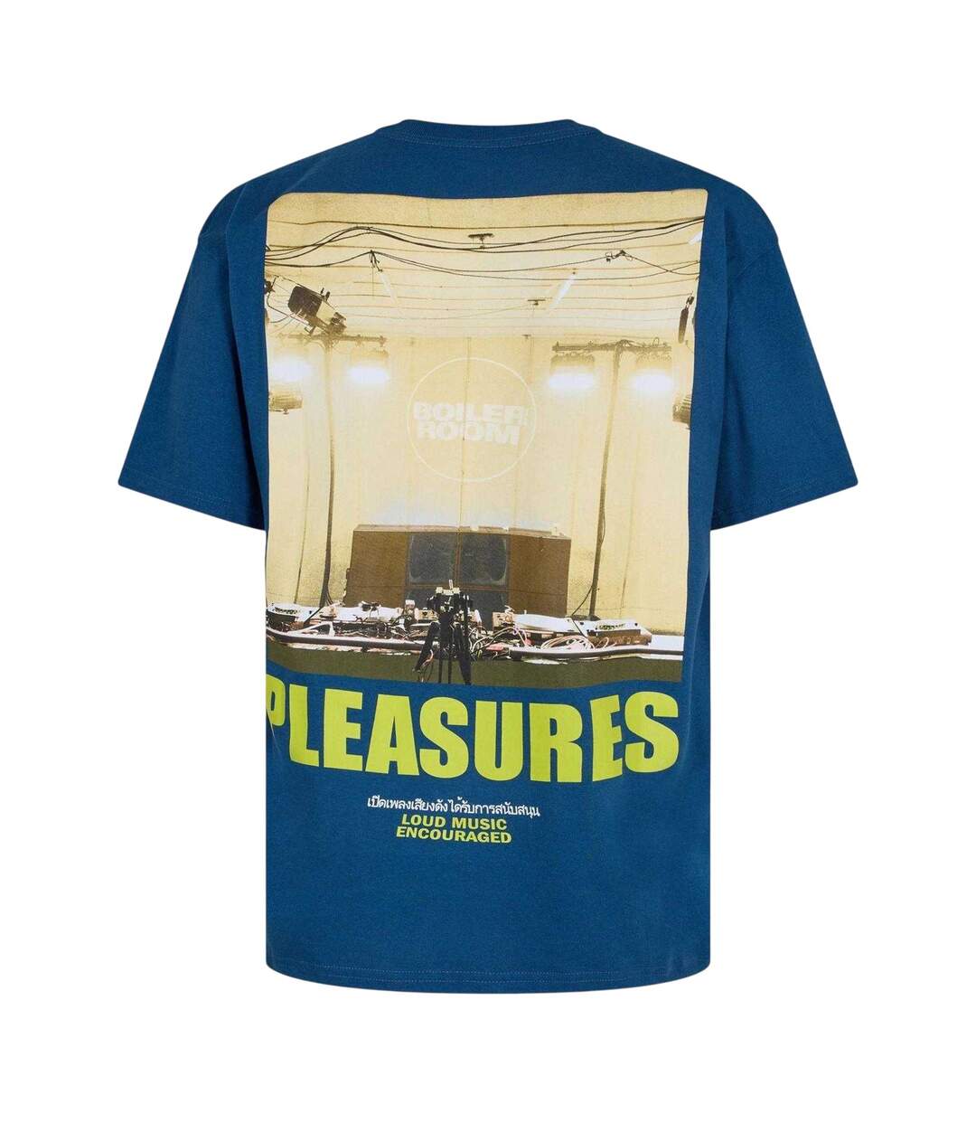 T-shirt Motif/style Platine Boiler Room Homme Bleu Pleasures-3