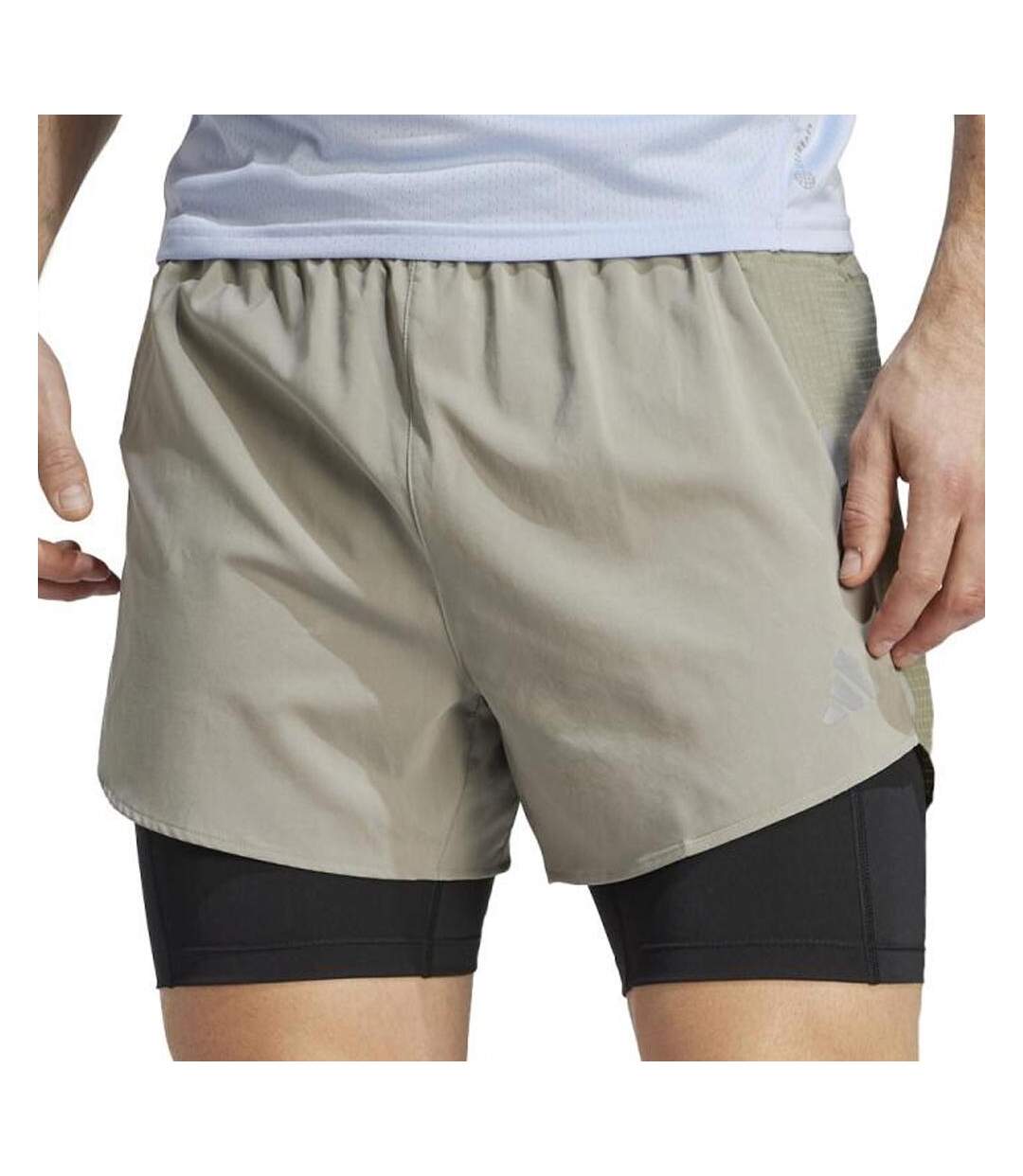 Short de Running Beige Homme Adidas 2in1 IB8933 - L-1