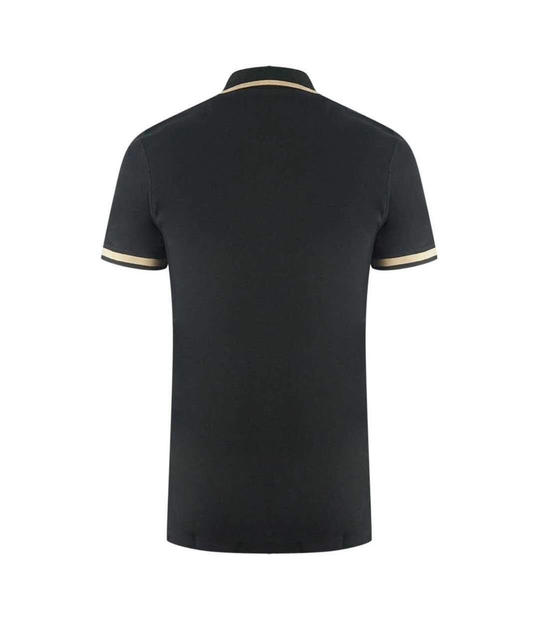 Unisex Adult Aldis Tipped Polo Shirt Black Aquascutum-2