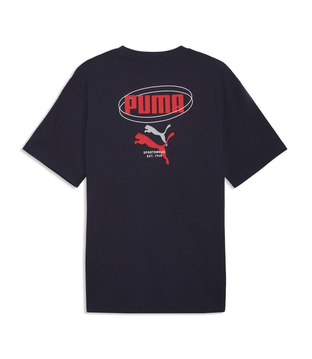 T-Shirt marine/rouge homme puma relaxed-1