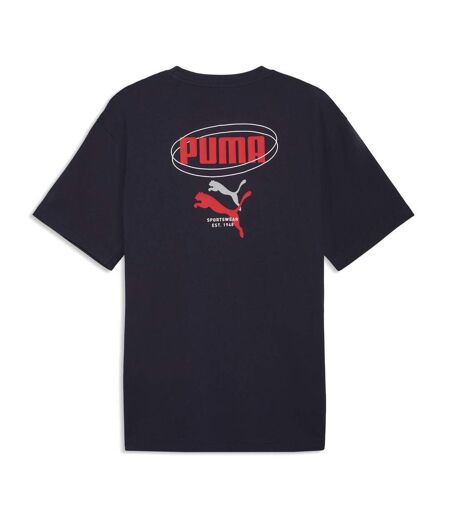 T-Shirt marine/rouge homme puma relaxed