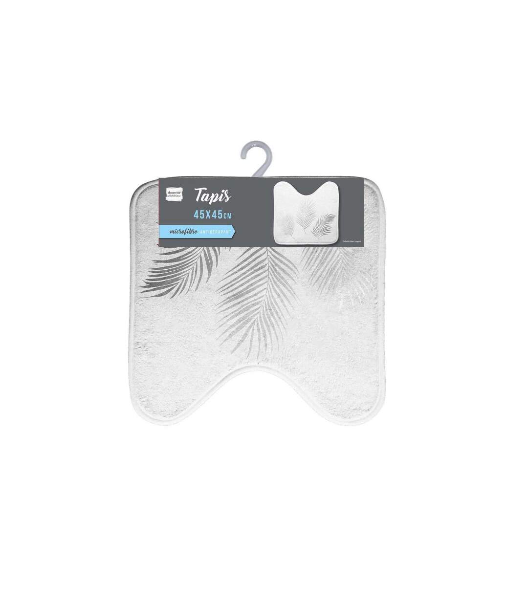 Tapis Contour WC Imprimé Orbella 45x45cm Blanc & Argent-3
