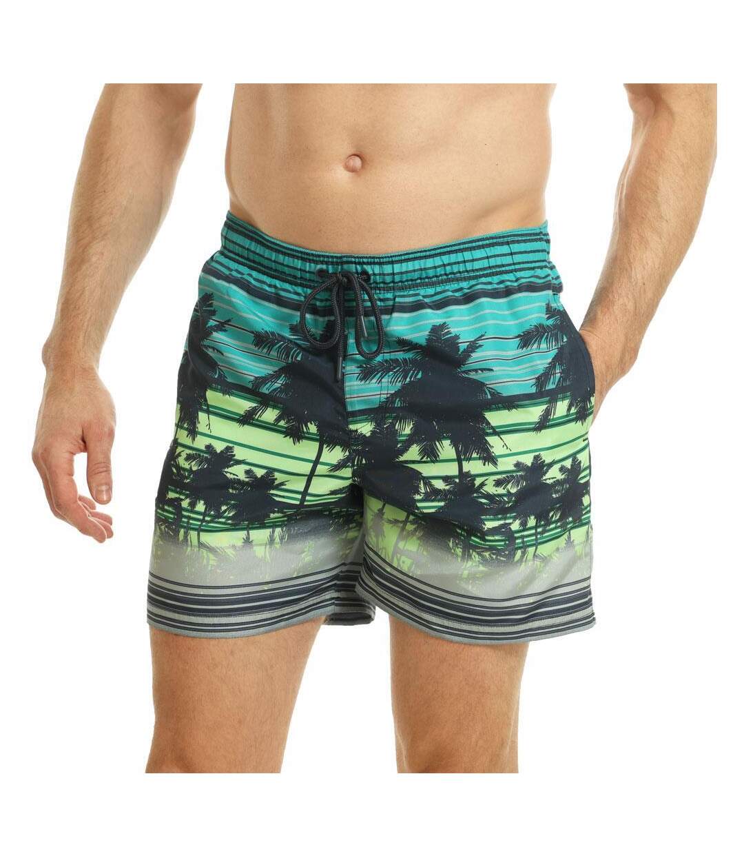 Short de bain homme vert clair / bleu RIPT Essentials-1