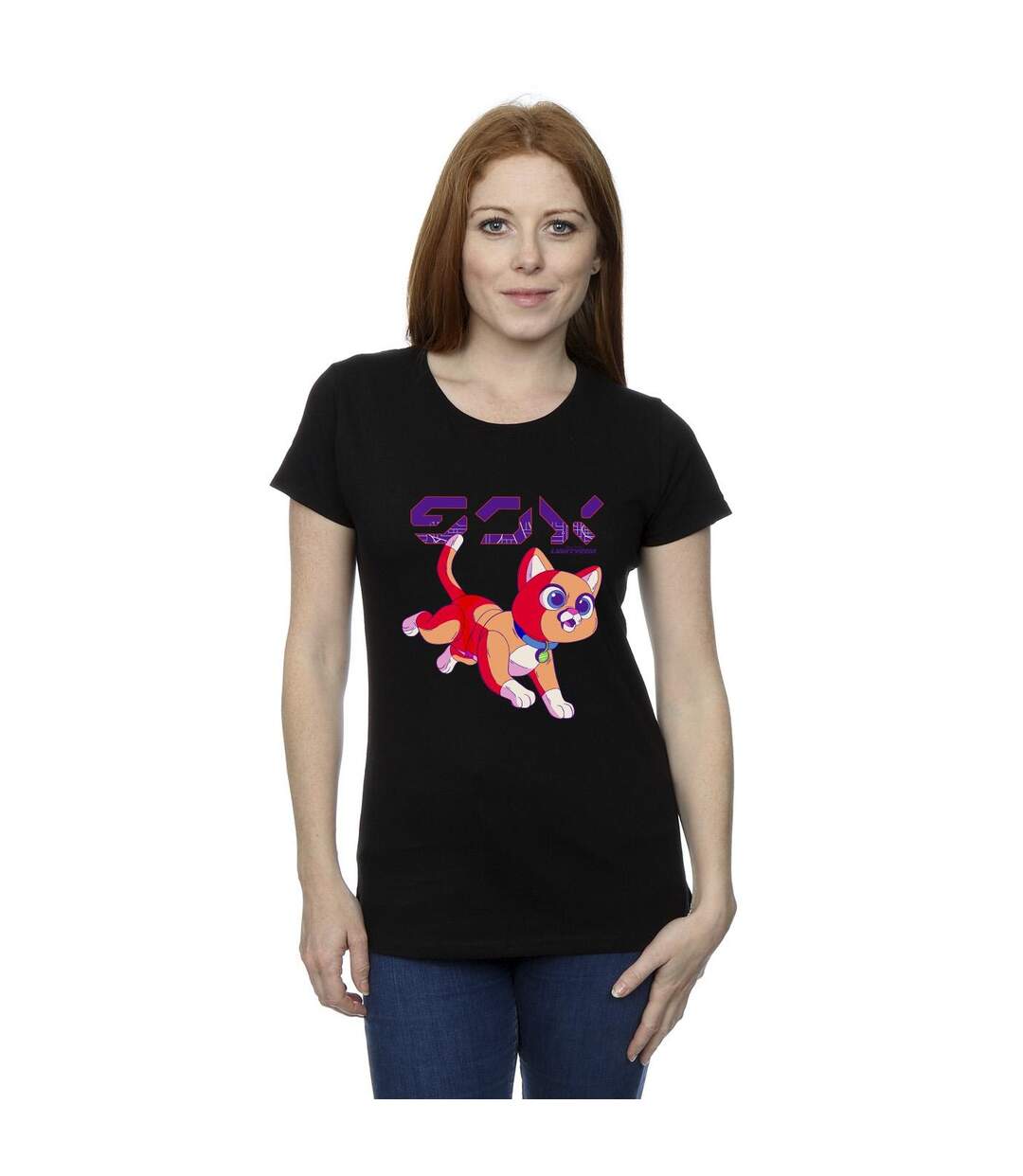 Disney T-shirt en coton mignon Lightyear Sox Digital Womens/Ladies (Noir) - UTBI29262-2