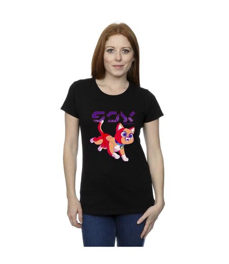 Disney T-shirt en coton mignon Lightyear Sox Digital Womens/Ladies (Noir) - UTBI29262